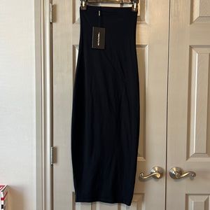 Pretty little thing black fitted midimaxi dress. Size 4. Never worn.